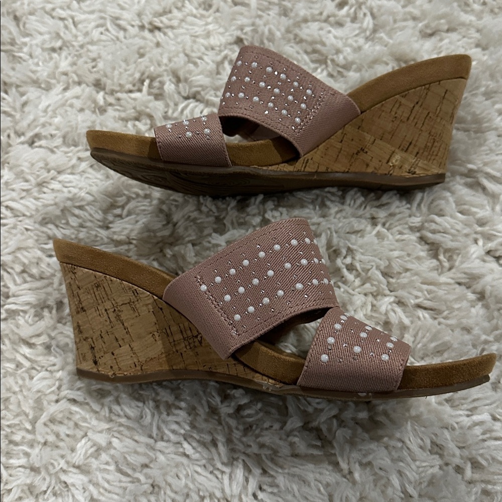 Luca Ferri Women's Pink Studded Slide Sandals